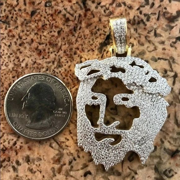 Brand New Iced Out Ghost Jesus Head Pendant - Picture 5 of 6